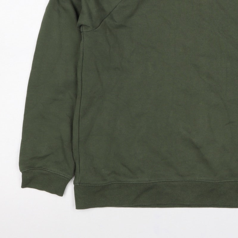 Just Men’s Green M Crew Neck Pullover Sweatshirt Cotton Blend