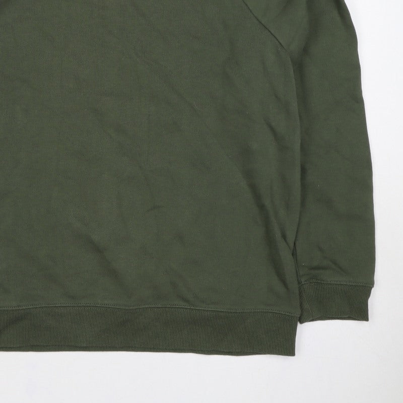 Just Men’s Green M Crew Neck Pullover Sweatshirt Cotton Blend