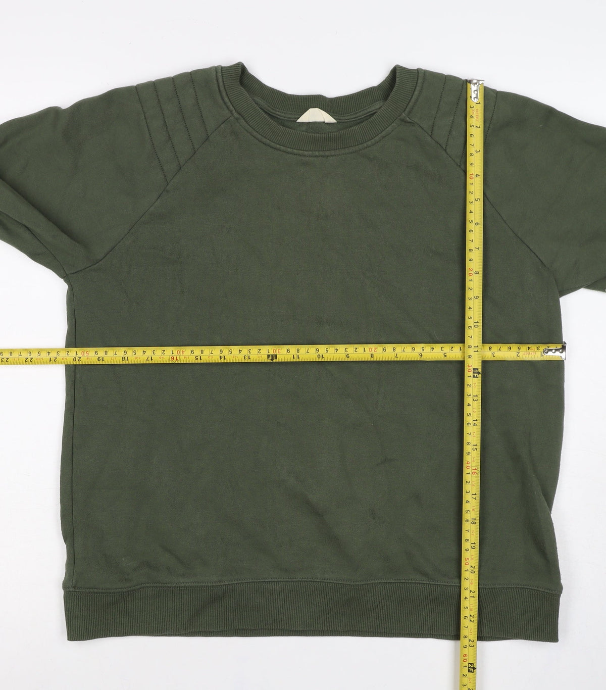 Just Men’s Green M Crew Neck Pullover Sweatshirt Cotton Blend
