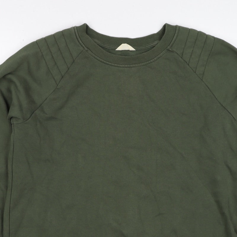 Just Men’s Green M Crew Neck Pullover Sweatshirt Cotton Blend