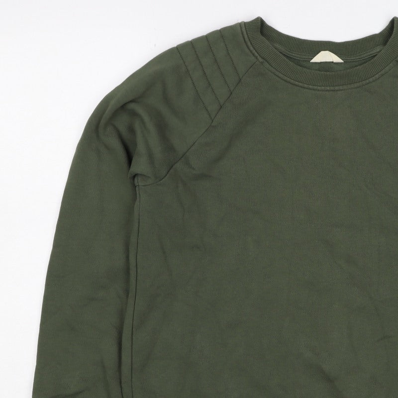 Just Men’s Green M Crew Neck Pullover Sweatshirt Cotton Blend