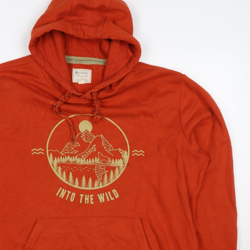 Mountain Warehouse Men's Red M Pullover Hoodie Graphic Print Outdoor