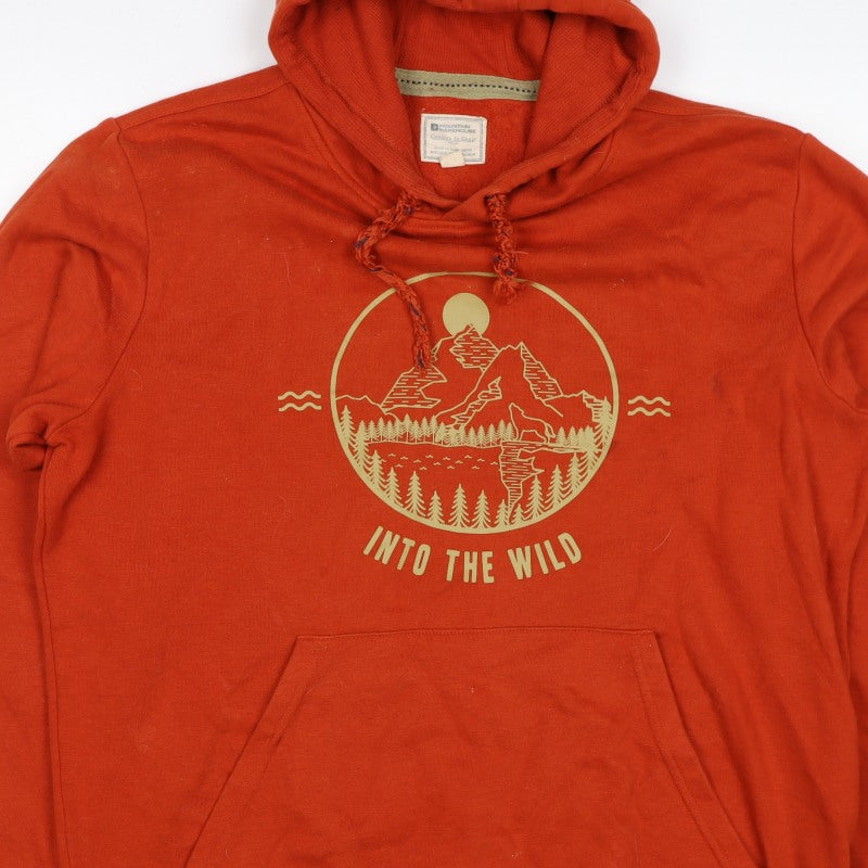 Mountain Warehouse Men's Red M Pullover Hoodie Graphic Print Outdoor