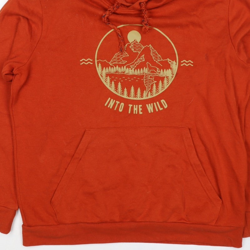 Mountain Warehouse Men's Red M Pullover Hoodie Graphic Print Outdoor