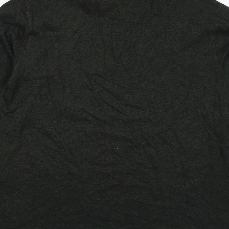 Next Men’s Black 3XL Long Sleeve Cotton Stretch Logo Polo Shirt