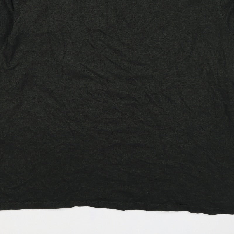 Next Men’s Black 3XL Long Sleeve Cotton Stretch Logo Polo Shirt