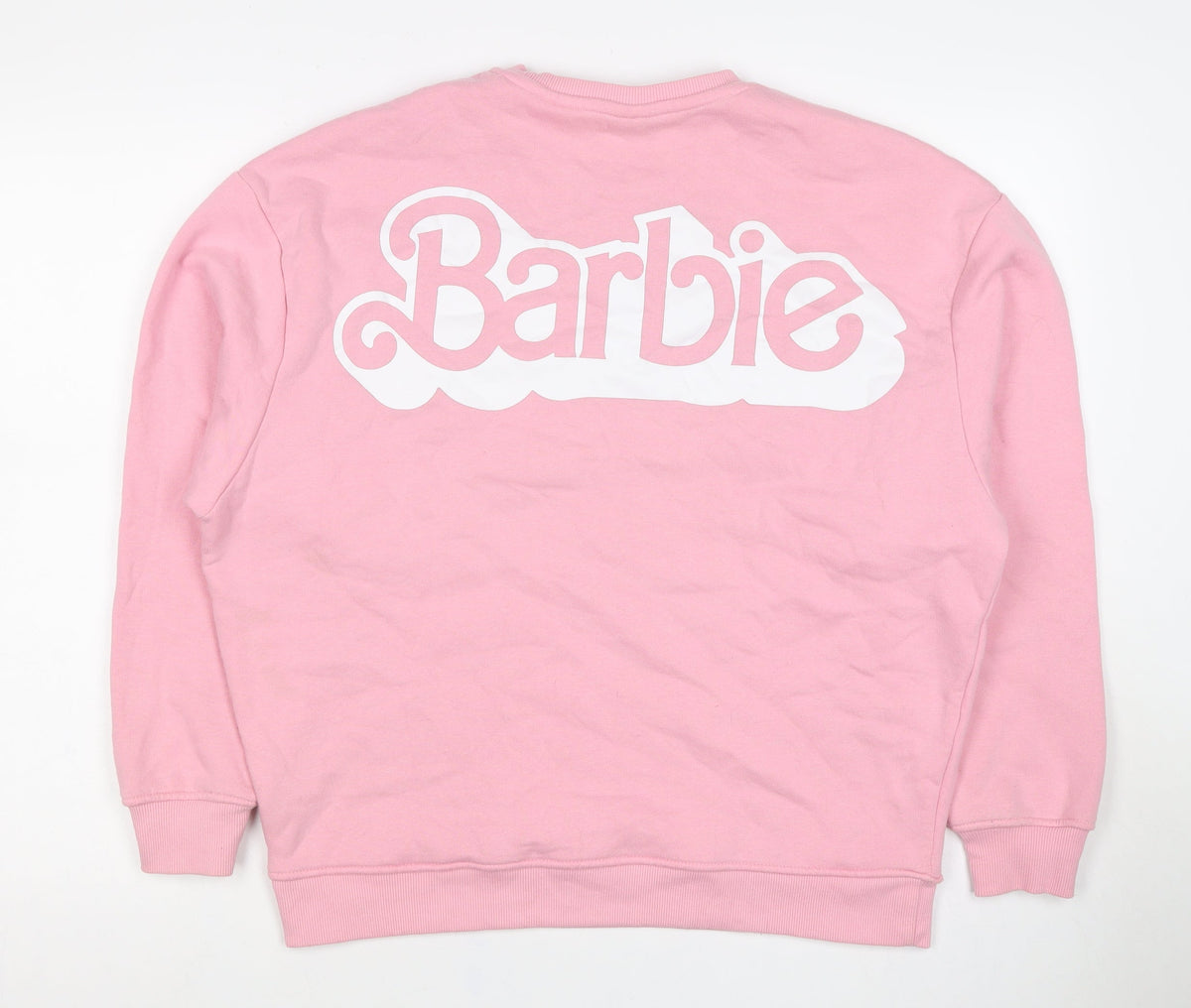 Barbie Women’s Pink XS Logo Graphic Crew Neck Pullover Sweatshirt