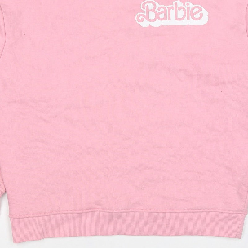 Barbie Women’s Pink XS Logo Graphic Crew Neck Pullover Sweatshirt