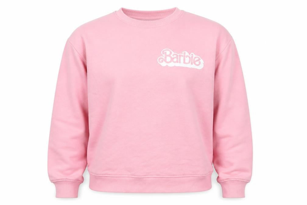 Barbie Women’s Pink XS Logo Graphic Crew Neck Pullover Sweatshirt