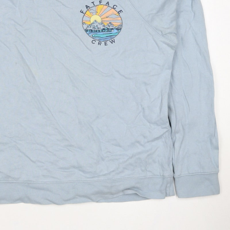 FatFace Men’s Blue S Graphic Logo Crew Neck Pullover Sweatshirt