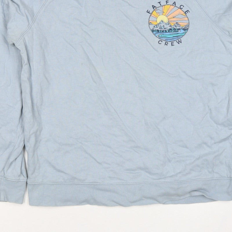 FatFace Men’s Blue S Graphic Logo Crew Neck Pullover Sweatshirt