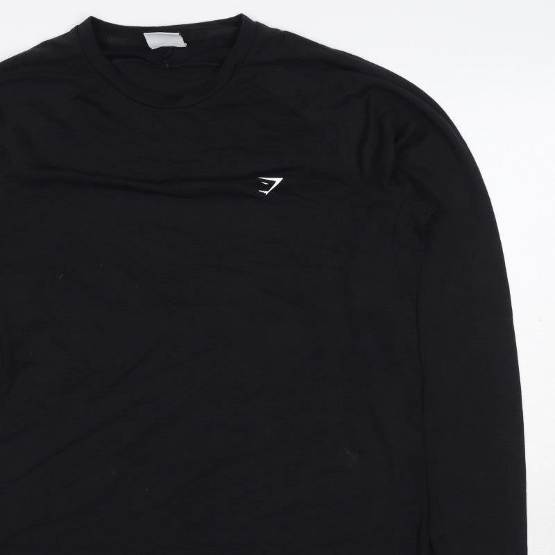 Gymshark Men’s Black M Athletic Long Sleeve Crew Neck T-Shirt