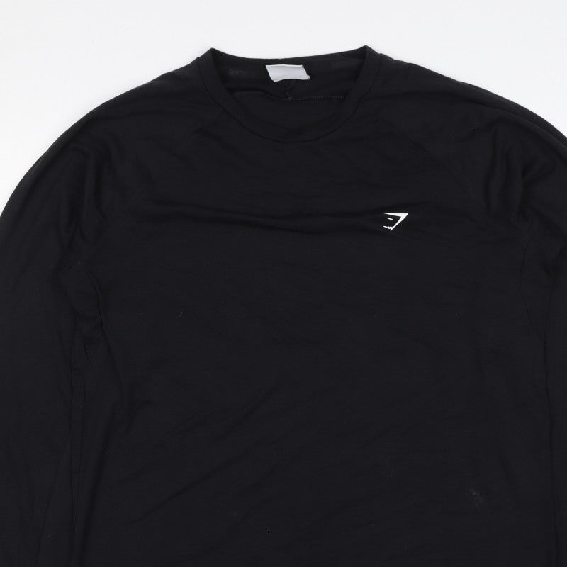 Gymshark Men’s Black M Athletic Long Sleeve Crew Neck T-Shirt
