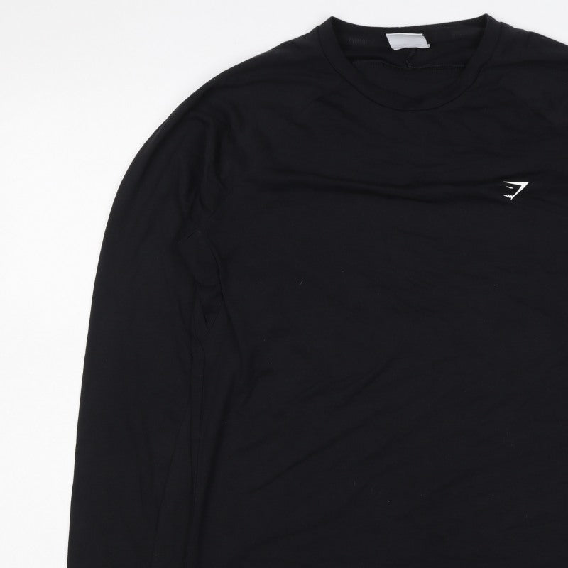 Gymshark Men’s Black M Athletic Long Sleeve Crew Neck T-Shirt