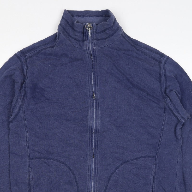 Marks & Spencer Men Blue M Full Zip High Neck Cotton Sweatshirt