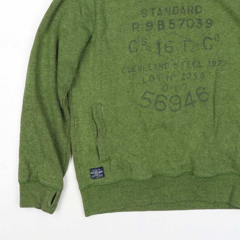 Next Boys Green 11 Years Pullover Hoodie Graphic Print Cotton Blend