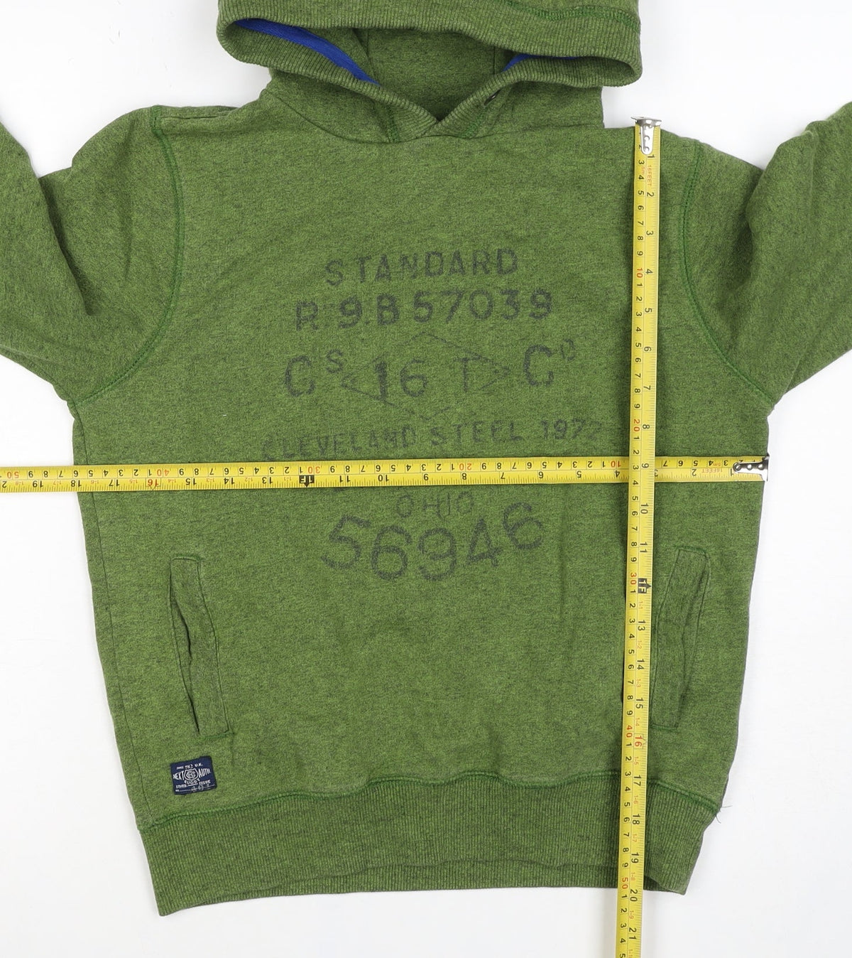 Next Boys Green 11 Years Pullover Hoodie Graphic Print Cotton Blend