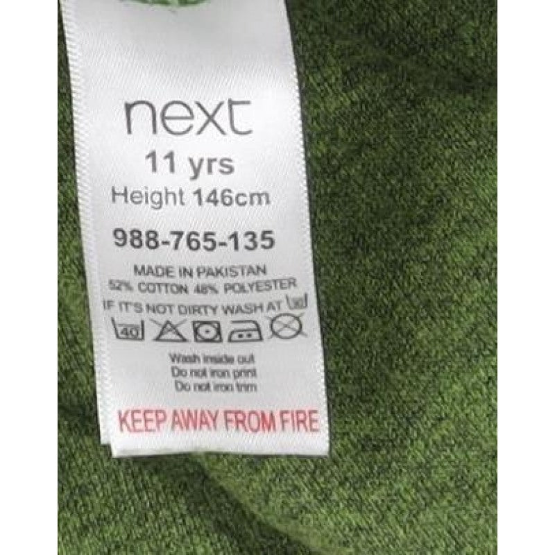 Next Boys Green 11 Years Pullover Hoodie Graphic Print Cotton Blend