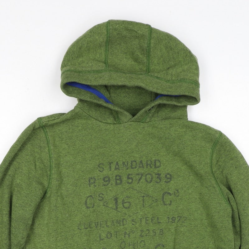 Next Boys Green 11 Years Pullover Hoodie Graphic Print Cotton Blend