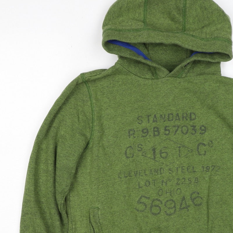 Next Boys Green 11 Years Pullover Hoodie Graphic Print Cotton Blend