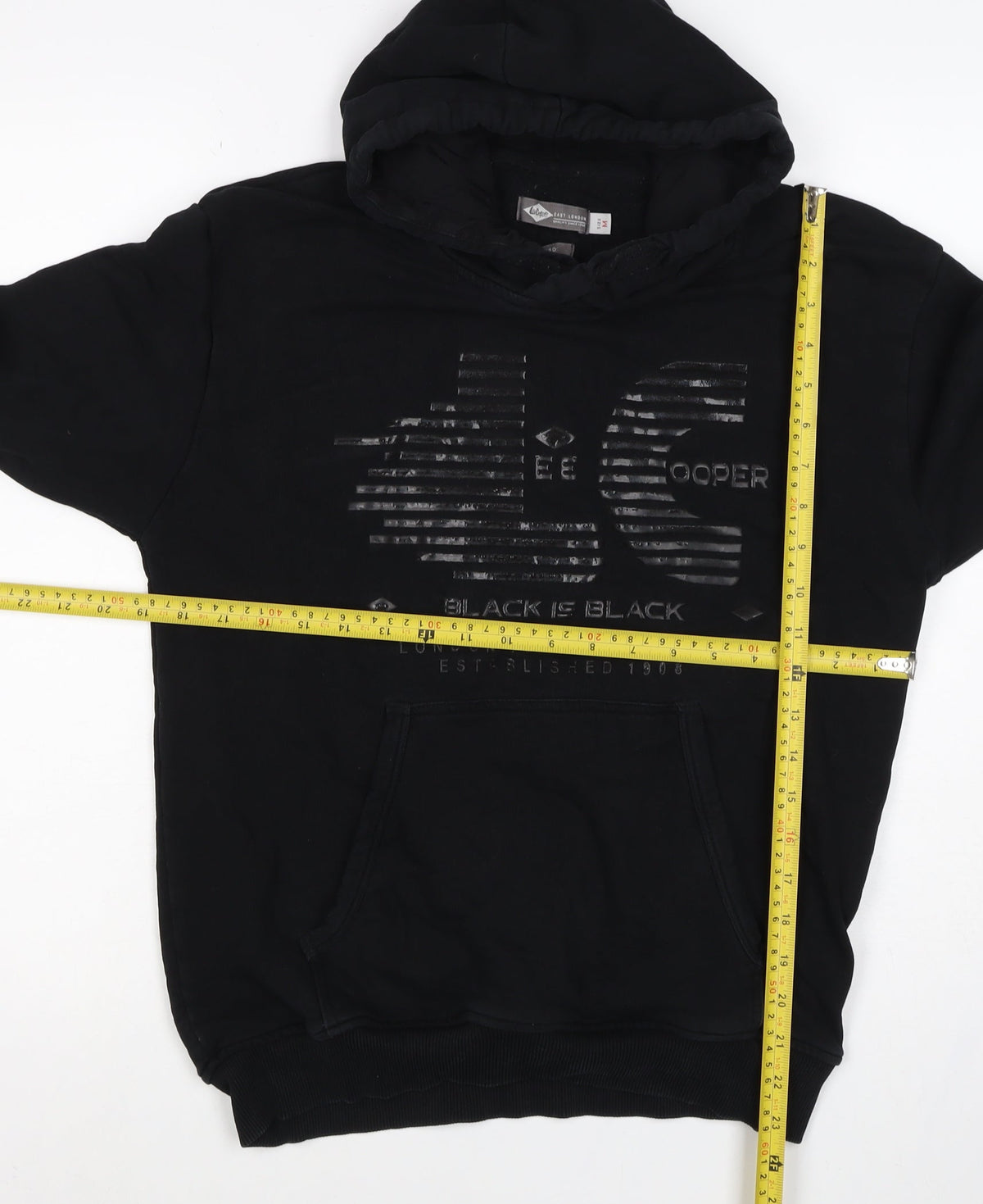Lee Cooper Men’s Black M Pullover Graphic Logo Hooded Hoodie