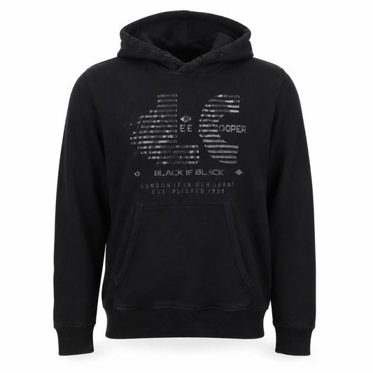 Lee Cooper Men’s Black M Pullover Graphic Logo Hooded Hoodie