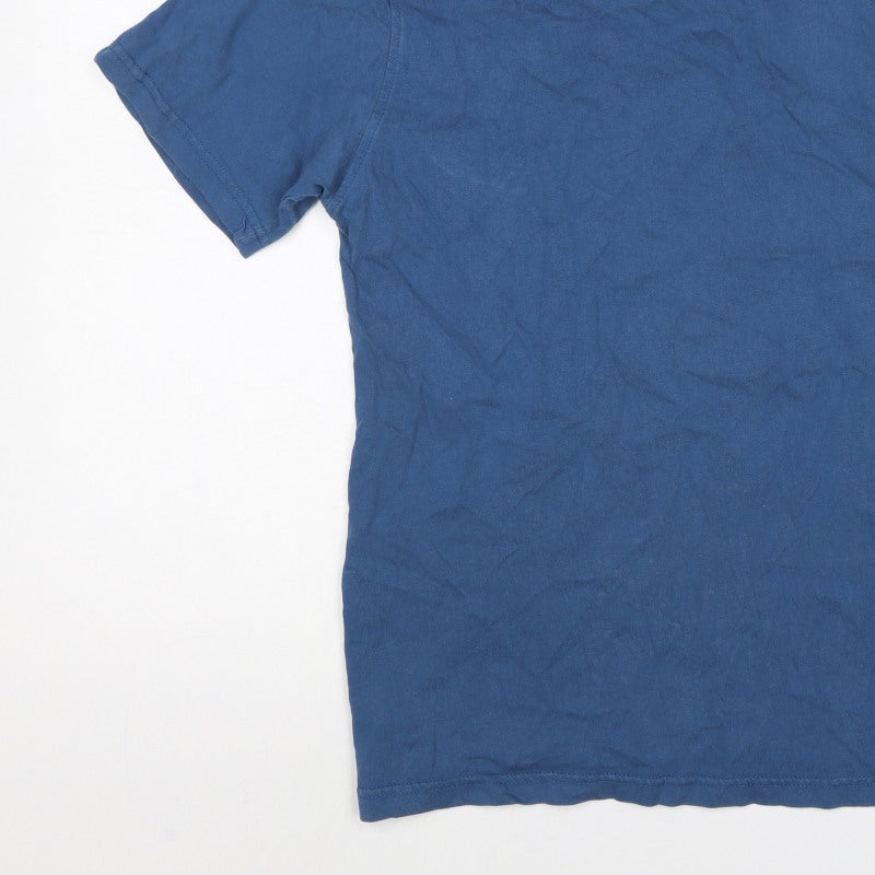 Firetrap Men’s Blue Medium Graphic Print Crew Neck Short Sleeve T-Shirt