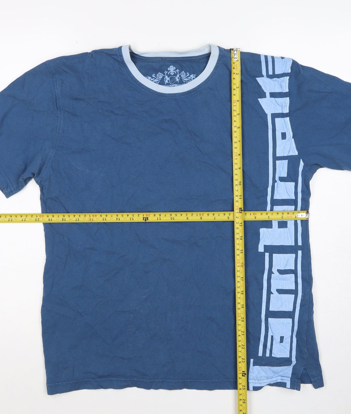 Firetrap Men’s Blue Medium Graphic Print Crew Neck Short Sleeve T-Shirt