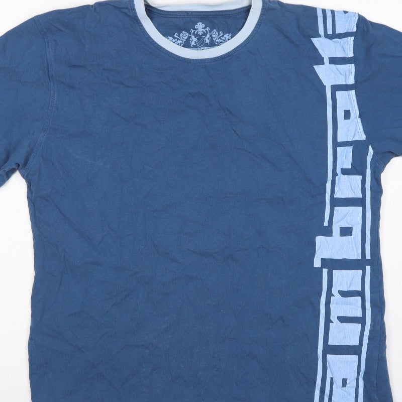 Firetrap Men’s Blue Medium Graphic Print Crew Neck Short Sleeve T-Shirt