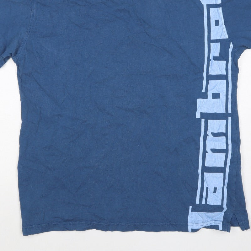 Firetrap Men’s Blue Medium Graphic Print Crew Neck Short Sleeve T-Shirt