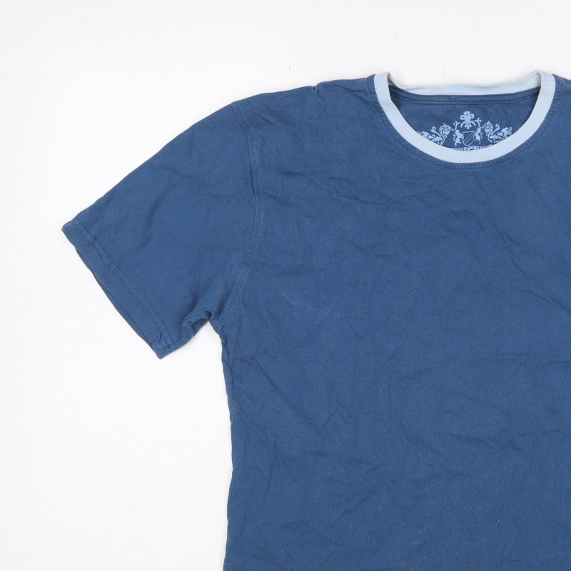 Firetrap Men’s Blue Medium Graphic Print Crew Neck Short Sleeve T-Shirt