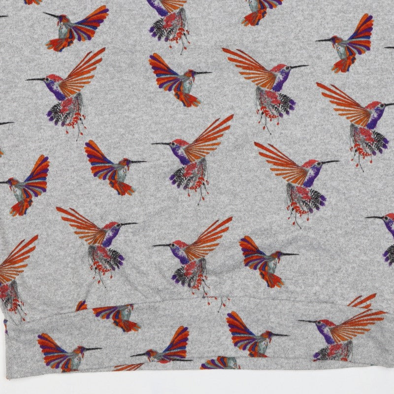 Stella Women Grey Size 14 Hummingbird Print 3/4 Sleeve Jersey T-Shirt