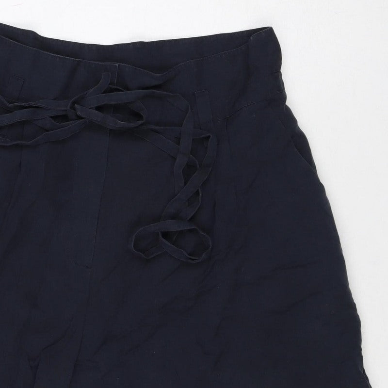 Zara Woman Blue Size 10 High Rise Lyocell Sailor Shorts