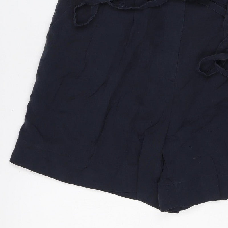 Zara Woman Blue Size 10 High Rise Lyocell Sailor Shorts