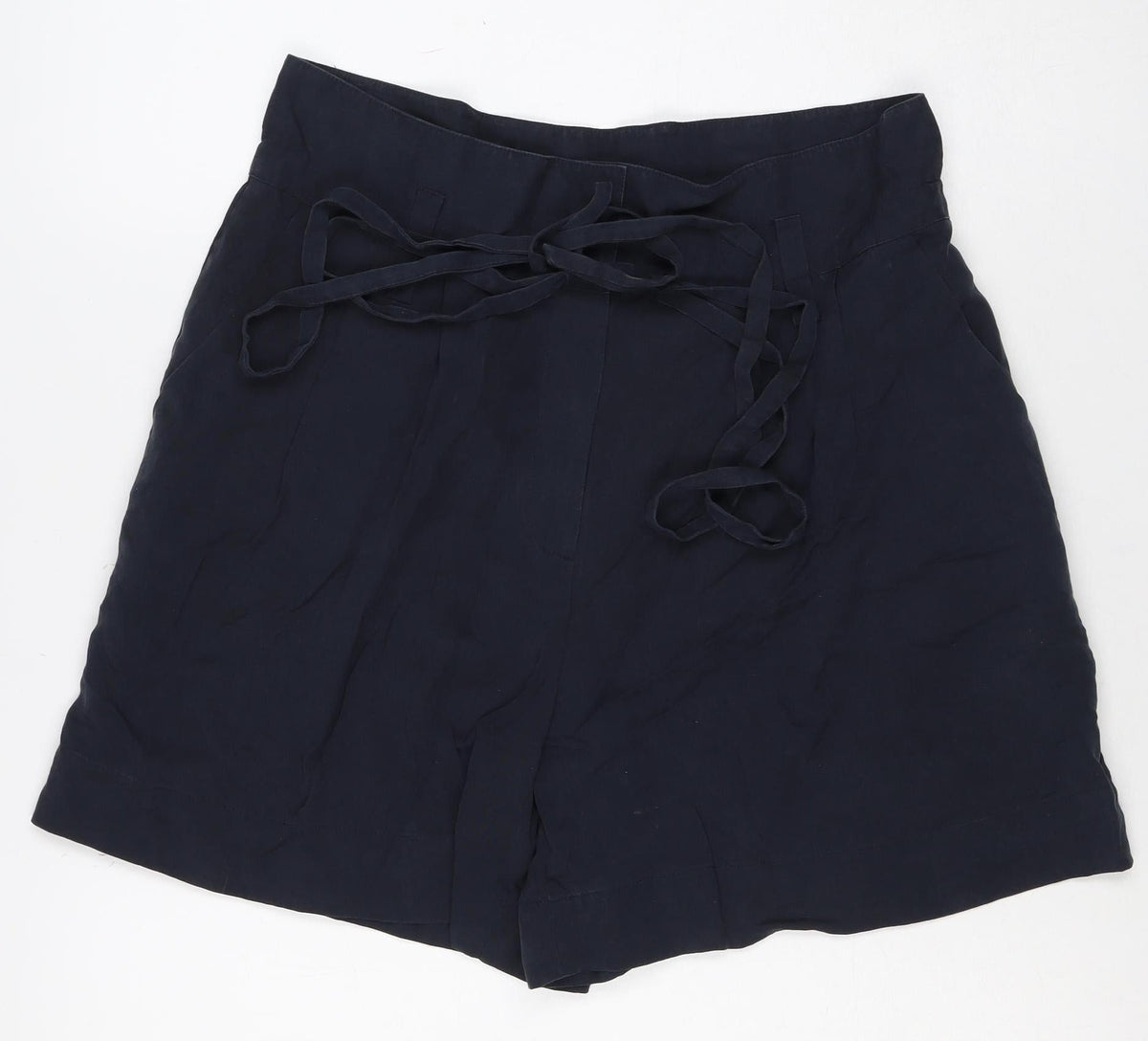 Zara Woman Blue Size 10 High Rise Lyocell Sailor Shorts