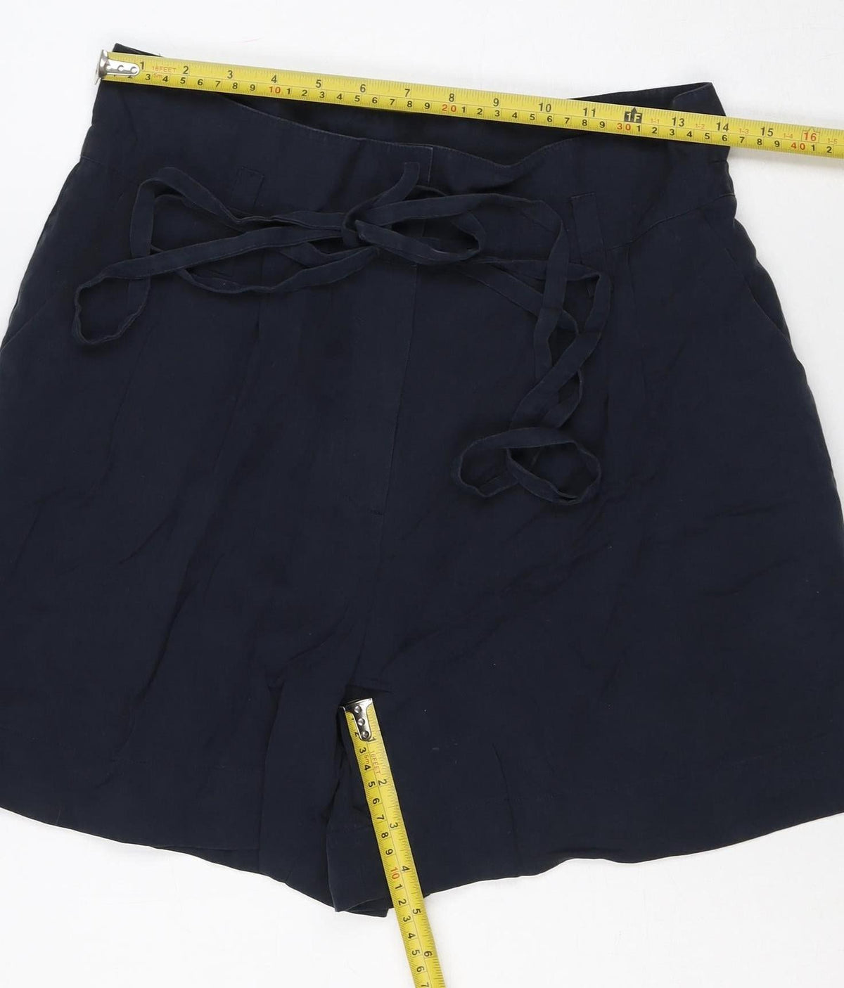 Zara Woman Blue Size 10 High Rise Lyocell Sailor Shorts
