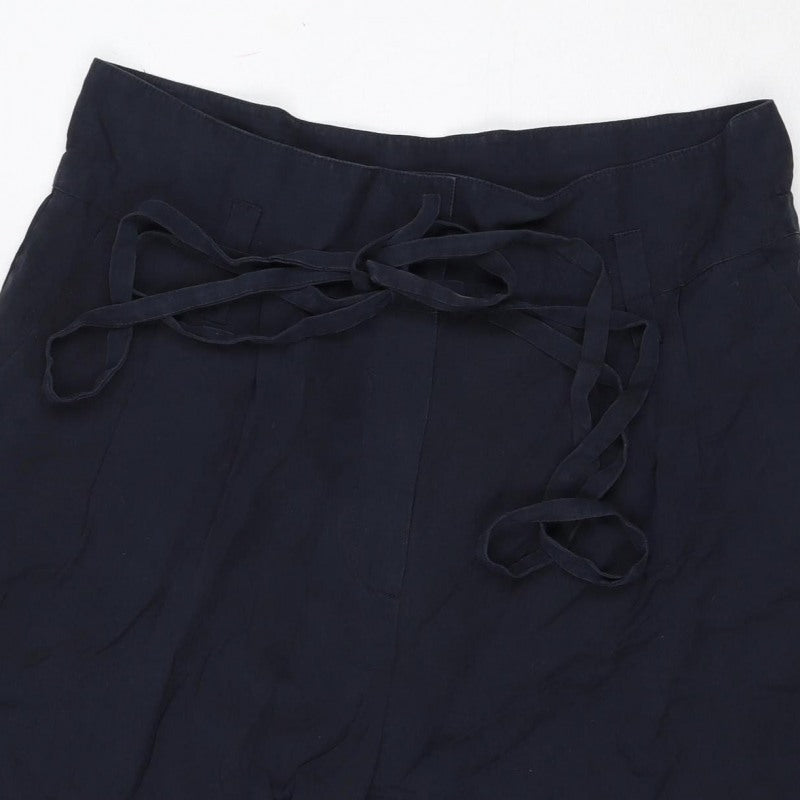Zara Woman Blue Size 10 High Rise Lyocell Sailor Shorts