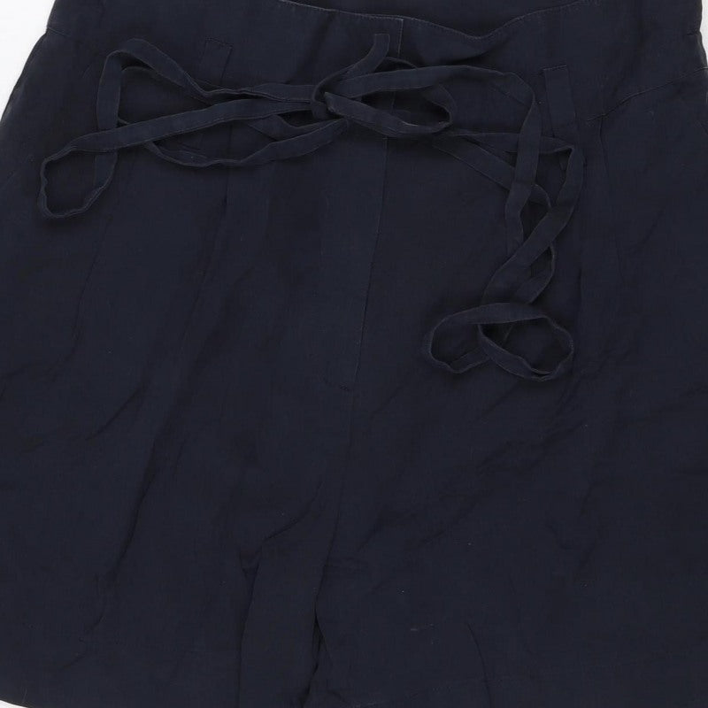 Zara Woman Blue Size 10 High Rise Lyocell Sailor Shorts