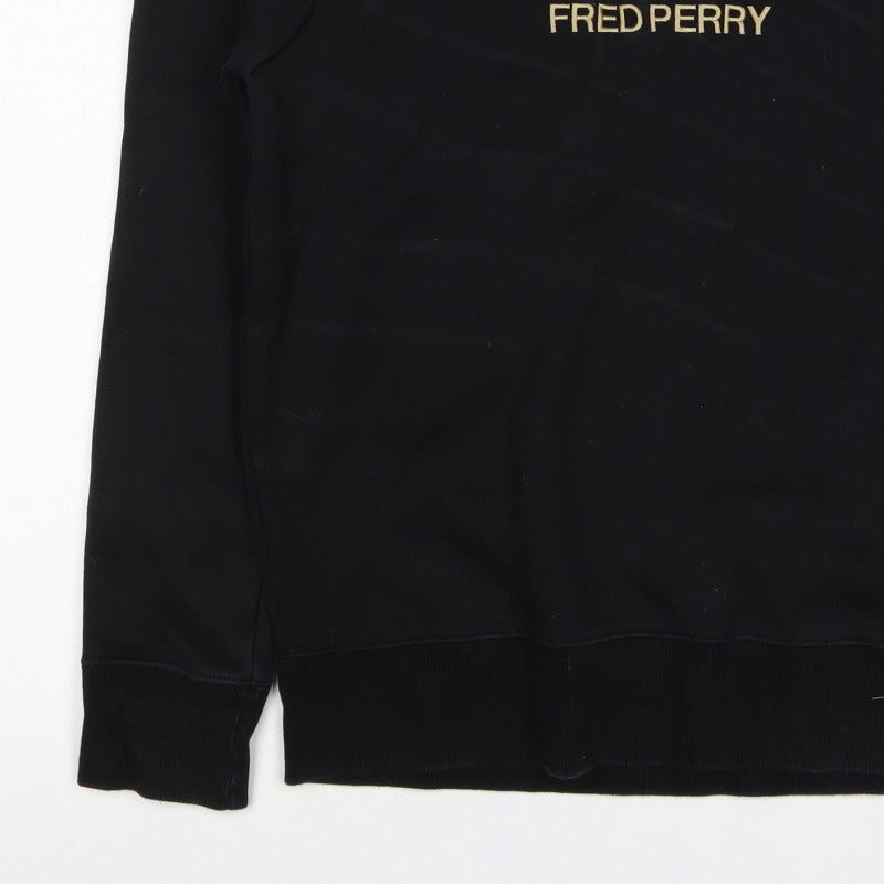 Fred Perry Men’s Black M Crew Neck Logo Graphic Pullover Sweatshirt