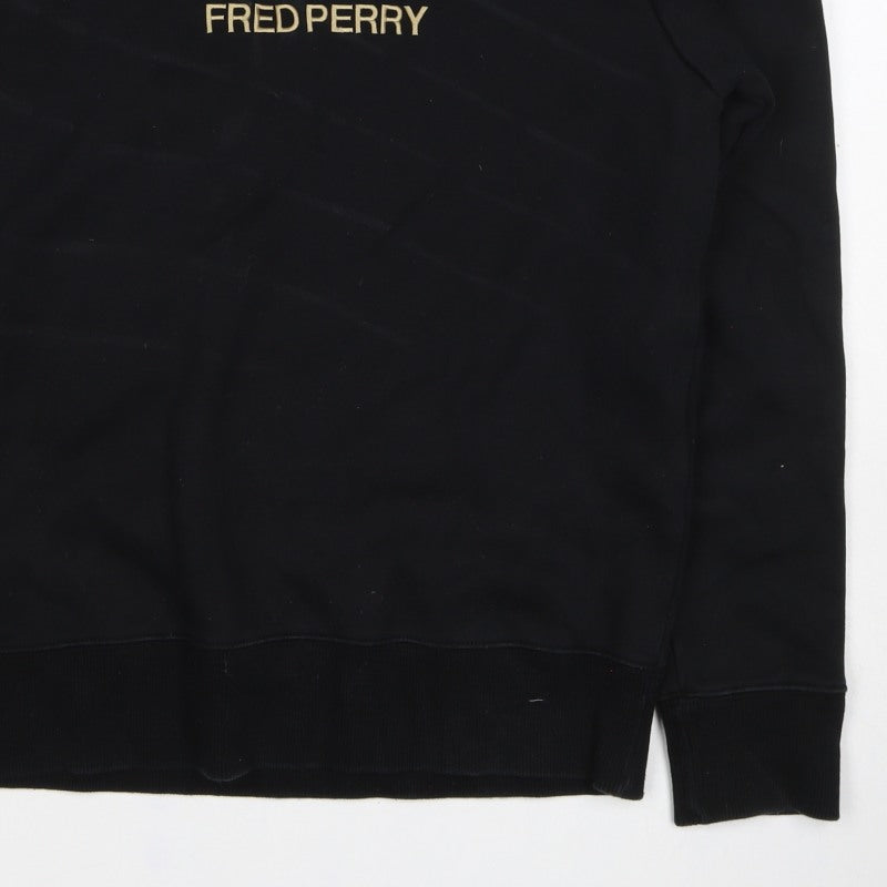 Fred Perry Men’s Black M Crew Neck Logo Graphic Pullover Sweatshirt