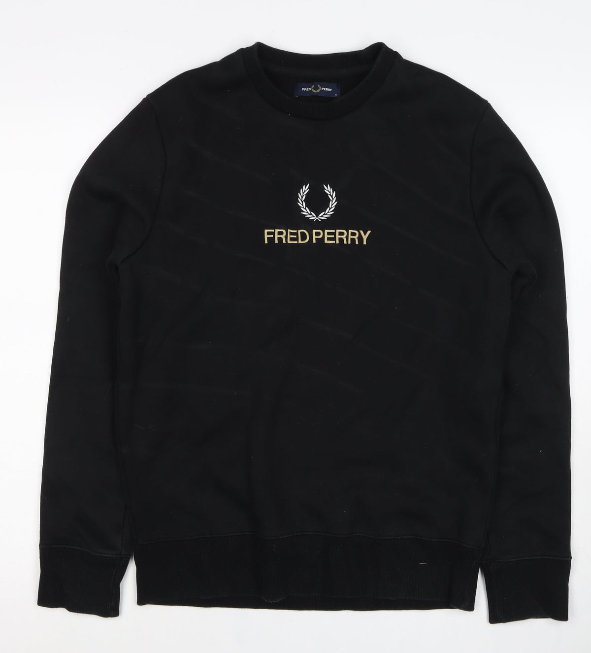 Fred Perry Men’s Black M Crew Neck Logo Graphic Pullover Sweatshirt