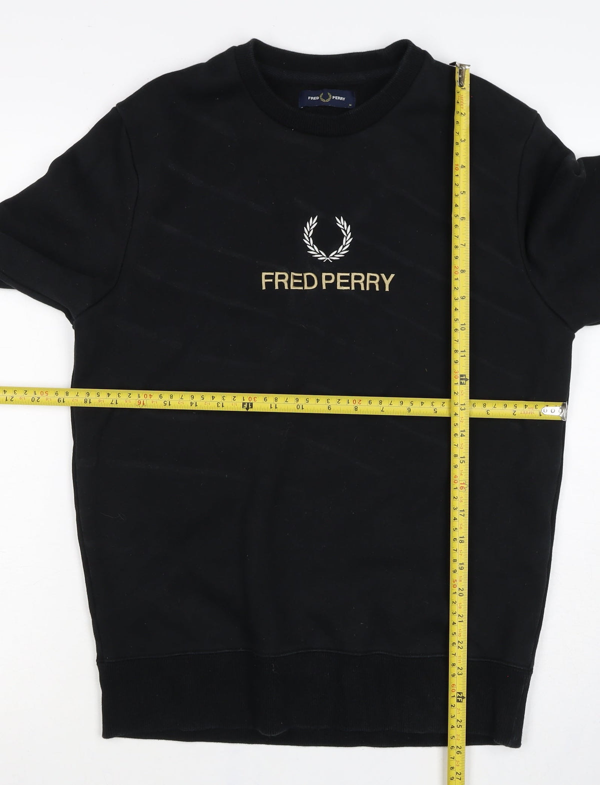 Fred Perry Men’s Black M Crew Neck Logo Graphic Pullover Sweatshirt