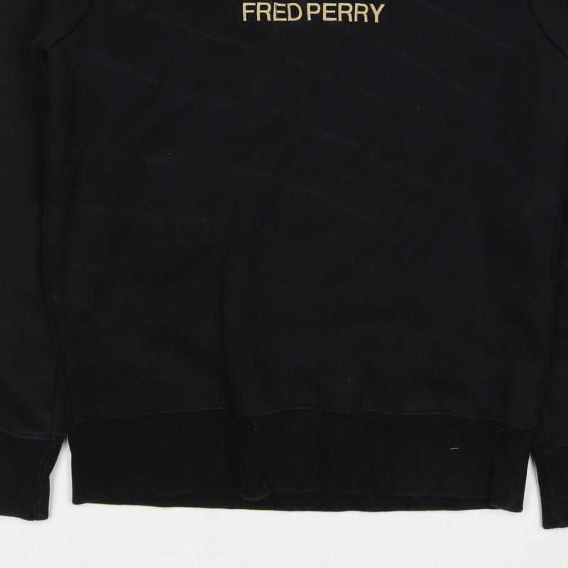Fred Perry Men’s Black M Crew Neck Logo Graphic Pullover Sweatshirt