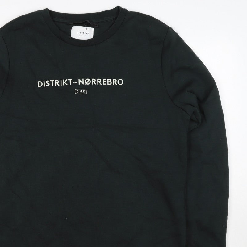 Distrikt Nørrebro Men’s Black L Graphic Logo Crew Neck Sweatshirt