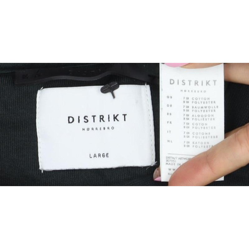 Distrikt Nørrebro Men’s Black L Graphic Logo Crew Neck Sweatshirt
