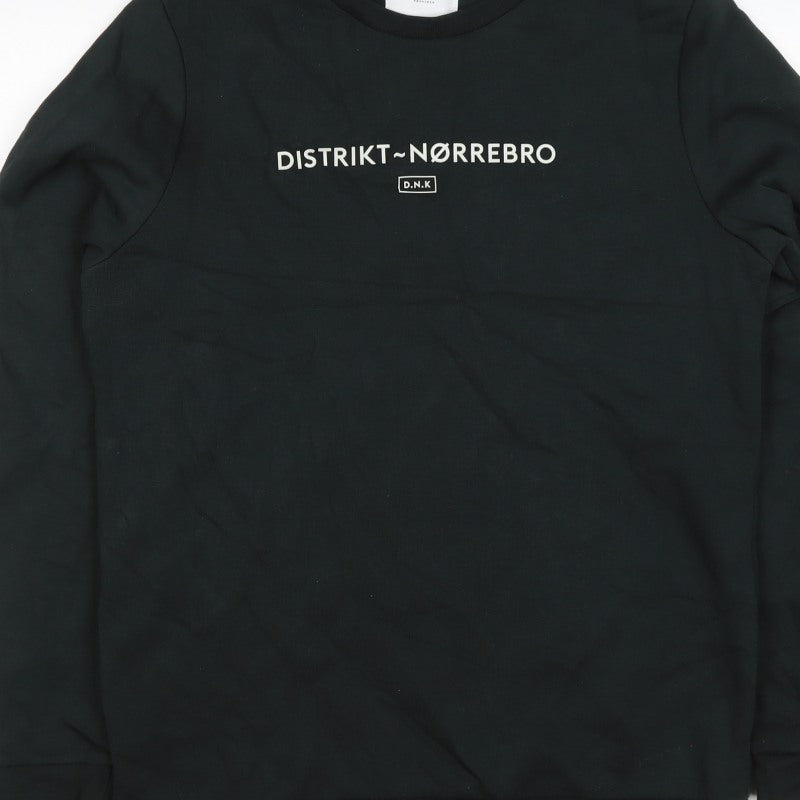 Distrikt Nørrebro Men’s Black L Graphic Logo Crew Neck Sweatshirt
