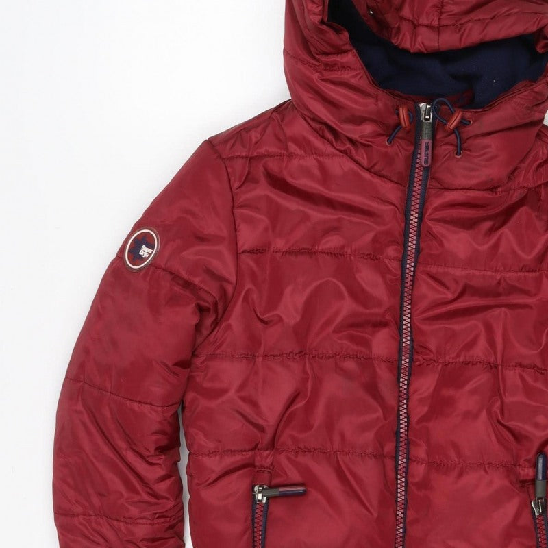 Superdry Women’s Red Size S Hooded Puffer Jacket Quilted Zip