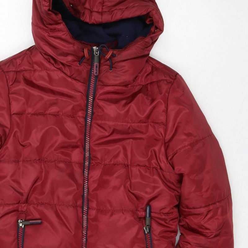 Superdry Women’s Red Size S Hooded Puffer Jacket Quilted Zip