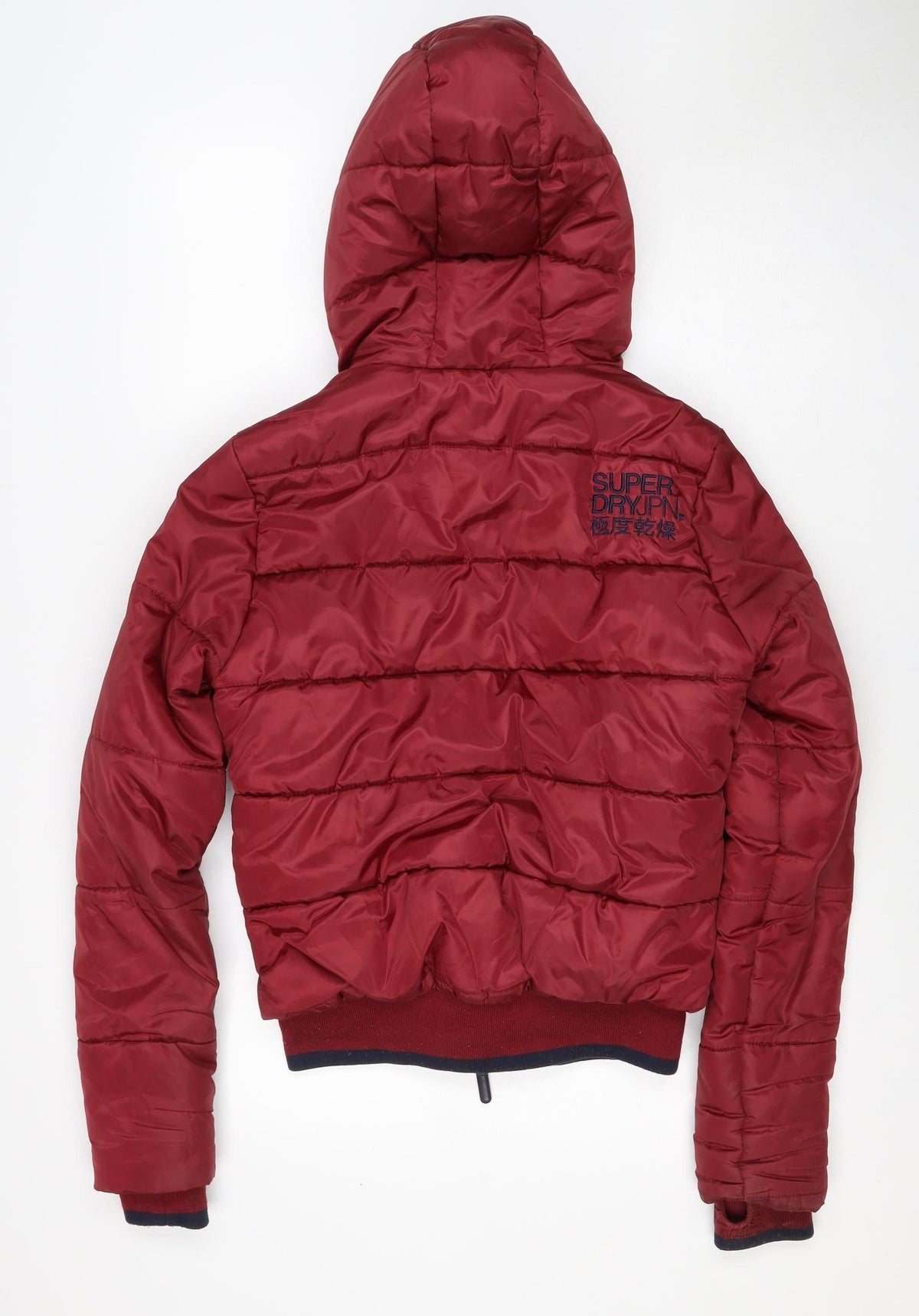 Superdry Women’s Red Size S Hooded Puffer Jacket Quilted Zip