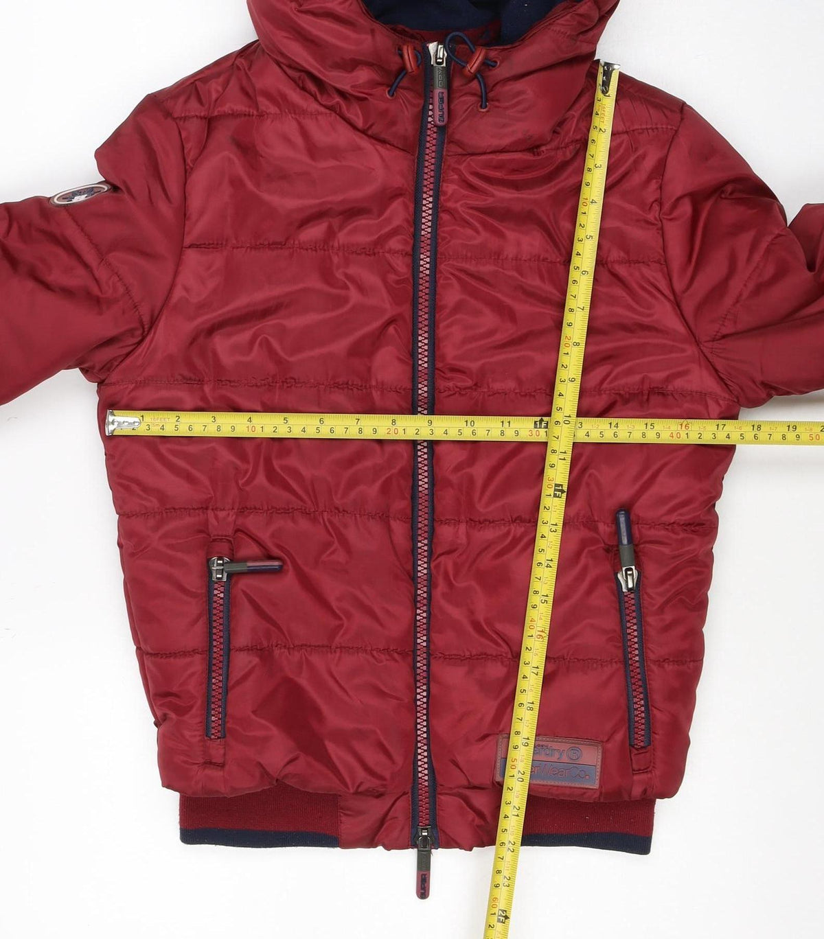 Superdry Women’s Red Size S Hooded Puffer Jacket Quilted Zip